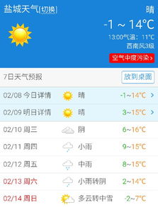 盐城一周天气预报查询，晴雨交替中的生活指南